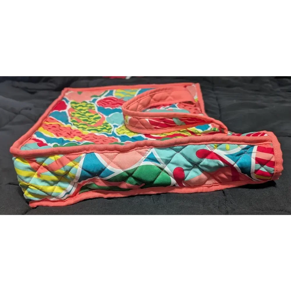 Vibrant Quilted Flip Flop Beach Bag Tote With Pocket Multi-color Large Summer - Picture 10 of 10
